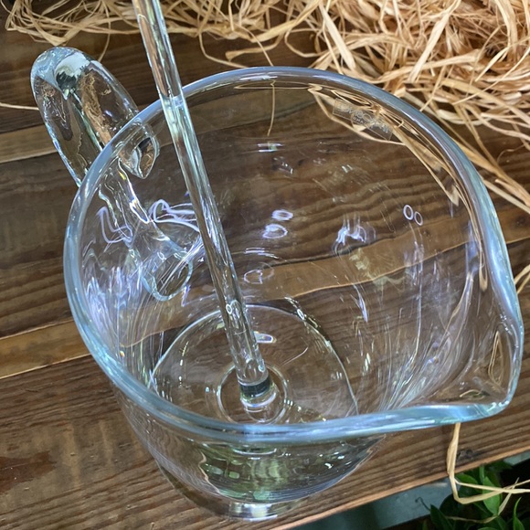 KROSNO Poland Beautiful Glass Drink Pedestal Pitcher with Glass Mixing Stirrer - Picture 16 of 16